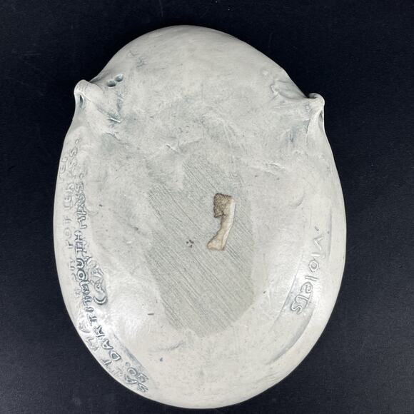 Vintage Salt Marsh Pottery Violets Trinket Dish Bowl Wall Hanging 4x5.5” Oval - Picture 4 of 12